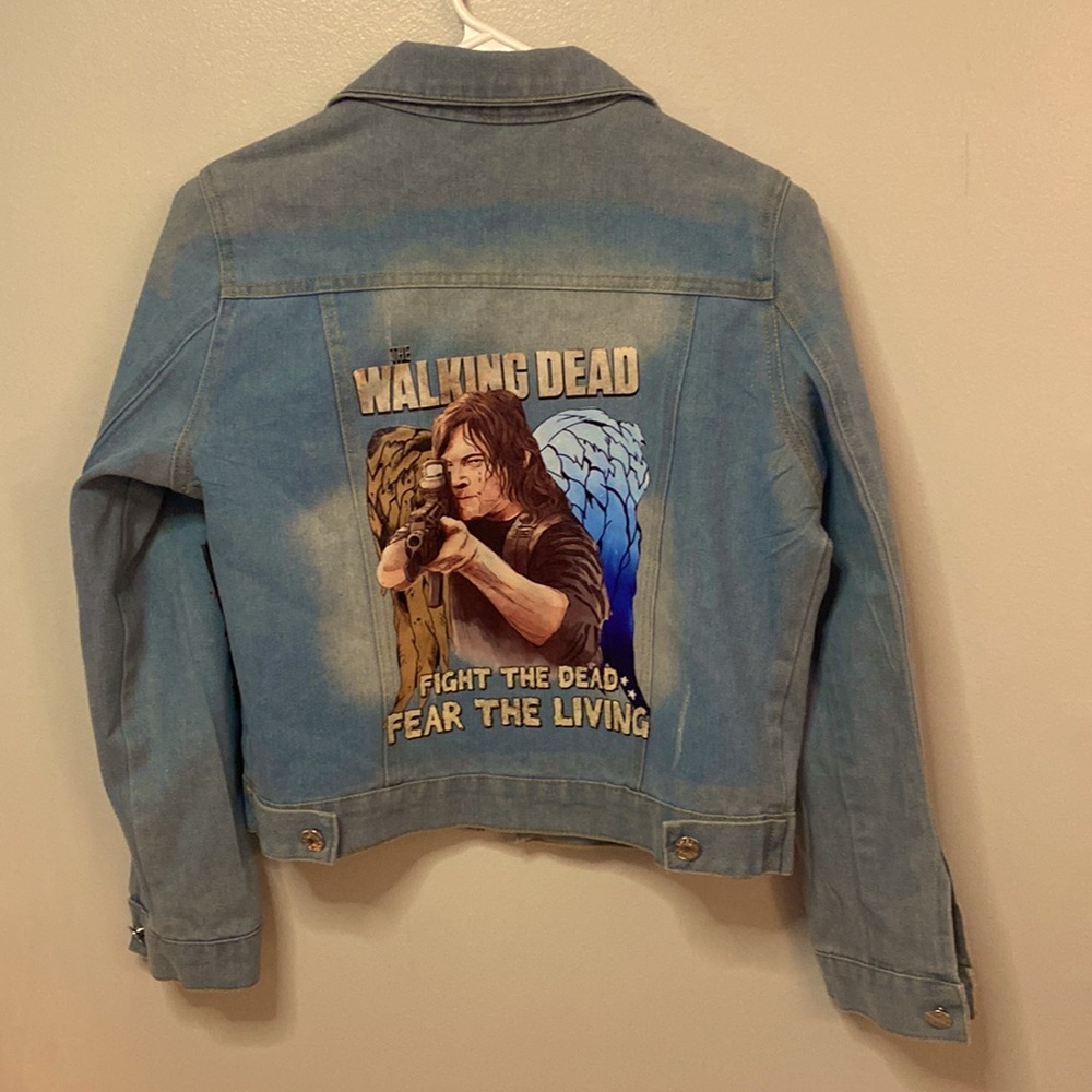 The Walking Dead Denim Jean Jacket - Handmade One Of A Kind!!!